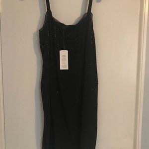Eileen Fisher Black beaded silk dress size 6
